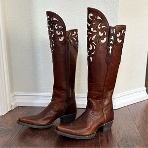 Ariat Brown Leather Hacidenda Boots